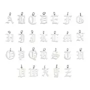 A-Z Letter Charm Jewelry Charm Enamel Initial Charm Silver Pendant Charm 26Pcs