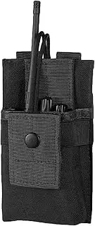 FRTKK Tactical Radio Holder Radio Holster Molle Radio Pouch Universal Radio Case Military Heavy Duty Radio Bag for Police Firefighter Two Ways Walkie Talkies Vest (Black-Large)