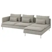 SÖDERHAMN 4-seat sofa, with chaise longue and open end/Viarp beige/brown
