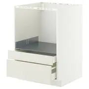 METOD / MAXIMERA base cabinet f combi micro/drawers, white/Veddinge white, 60x60x80 cm