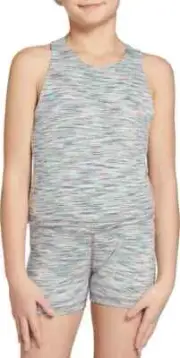 DSG ' GIRLS ' MOMENTUM TANK ' BUILT IN SHELF BRA ' TEAL BURST SPACE DYE - MEDIUM
