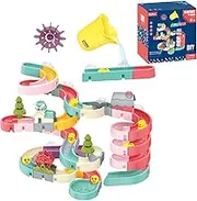 72 Pieces Bathroom Toys, DIY Puzzle Toys, Ball Slide Toys, Water Slide Toys with Suction Cups for 1 2 3 4 5 Years Boys and Girls.