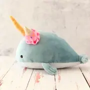 LIV HEART Marshmallow Sea Animal Plushies /Narwhal Plush L 12 in