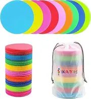 IKAYAS 81Pcs Spot Markers Carpet Sit Markers Sitting Spot Hook for Classroom Circles Floor Spots Original Sit Markers (9 Colors)