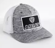 Ariat Mens Hat Baseball Cap Mesh Snapback Embroidered Logo Patch Grey A300056009