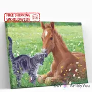Paint By Numbers Kit Horse Animal Beginner Canvas Draw Acrylic Oil Framed Decor