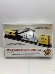 BACHMANN HO SCALE UNION PACIFIC CRANE CAR & FLOODLIGHT CAR #46101