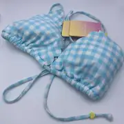 Stoney Clover Lane X Target Women’s Blue Gingham Swim Top Size XL NWT