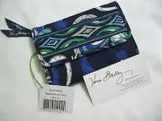 Vera Bradley MEDITERRANEAN BLUE Euro WALLET Tri-Fold for PURSE BACKPACK Bag NWT