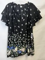 Old Navy Blouse Women XL Floral Print Flutter Sleeve Shirt Top New With Tags