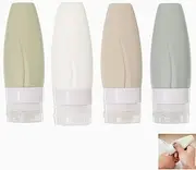 Jindizi 4 PCS Travel Squeeze Bottle, Leak Proof Silicon Tubes Travel Size Toiletries Containers,Travel Containers for Toiletries,