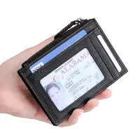 在飛比找Yahoo奇摩拍賣-7-11運費0元優惠優惠-十字紋真皮卡包RFID防盜刷卡夾多功能迷你零錢包小巧便攜卡套