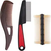 TELAIN 3-piece Comb with Hollow Teeth, Detox Comb, Energy Massage Comb, Dandruff and Lice Comb, Multifunctional Hairbrush Comb for Women, Men & Children