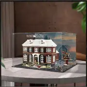 Acrylic display case with background and engraving for Lego Home Alone 21330
