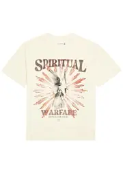 Honor The Gift Spiritual Conflict Printed Cotton T-shirt - Cream L