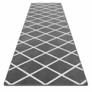 SKID-RESISTANT CARPET RUNNER hall area rug DIAMOND TRELLIS LATTICE Misty Gray