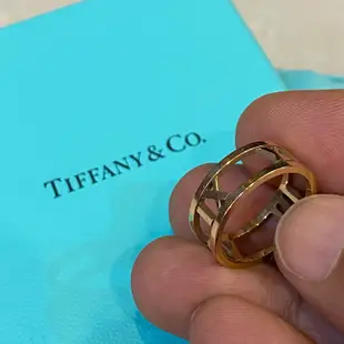 TIFFANY&CO. 蒂芬妮 18k 750 鏤空羅馬數字 戒指#6.5