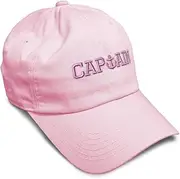 [Speedy Pros] Custom Soft Baseball Cap Pink Anchor Captain Embroidery Letters Twill Cotton Dad Hats for Men & Women, Soft Pink Design Only, One Size