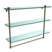 Allied Brass Bathroom Shelf 22" Corrosion-Resistant Brushed Bronze W/ Towel Bar
