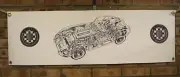 jaguar E TYPE series 1 fhc XK E large pvc heavy duty WORK SHOP BANNER garag