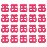 40Pcs Plastic Cord Lock Ends Toggle Spring Toggle Stopper, Rose Red