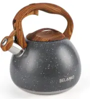 Tea Kettle, 2.7 Quart/3L BELANKO Teapot for Stovetops Wood Pattern Handle