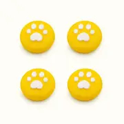 Catzon 4Pcs Cute Cat Paw Claw Thumb Stick Grip Cap Joystick Cover For Nintend Switch or Switch Lite Console-Yellow