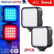 2PCS Godox LED6R RGB LED Video Camera Light Built-in Li-ion Battery 3200-6500K