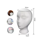 19.5'' Inch Styrofoam Female Wig Head Mannequins Manikin, Style, Model & Display