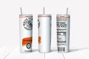 Wc Tangerine 20 Ounce Stainless Steel Tumbler Metal Straw
