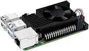 GeeekPi Aluminum Heatsink for Raspberry Pi 4 with PWM Controllable Fan, Armor Lite Heatsink with PWM Speed Control Fan for Raspberry Pi 4 Model B