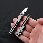 EDC 1 PC Titanium Alloy Multi Tools Tweezers Opener Pocket Outdoor Folding Knife