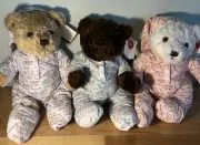 NEW Herrington Plush Teddy Bears (3) In Pajamas - Cheesecake Factory 14” NWT