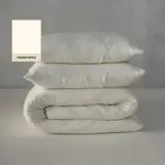 Creamy White Linen Duvet Set - 100% French Flax Linen, Queen / White