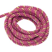 Twisted Cord Trim, 16 Yard 5mm Twine Braided Rope Thread String Rose Red & Gold