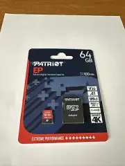 Patriot EP 64 GB Class 10 Micro SD Card & Adapter New Sealed