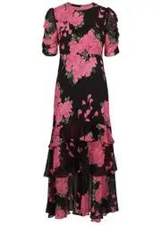 Rixo Evelyn Floral-print Chiffon Maxi Dress - Pink - 10 (UK 10 / S) 10 (UK 10 / S)