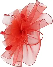 [TOVINANNA] Stylish Fascinator Headband Hair Accessories for Women Bridal Headwear Red
