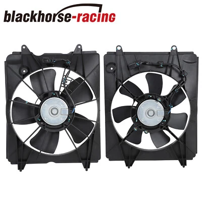 Left+Right AC Radiator Condenser Cooling Fan For 2010-2016 Honda CR-V CRV 2.4L (for: Honda)