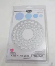New Sizzix 4 pc Circles Zig Zag cutting dies # 658690