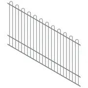 ProtectorAl 1201-2400W x 1500H Palladium Silver Loop Top Pool Fence Panel Raked 16-30º