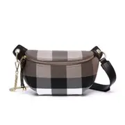 New summer trend check belt bag ladies big brand fan stripe single shoulder messenger small bag