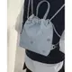 韓國休閑雙肩包包女2023新款時尚牛仔手提水桶包高級感鏈條小背包