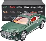 Scale Finished Model Car 1:24 for Bentley Continental GT Model Car Alloy Diecast Collectible Pull Back Vehicles Ideal Display Set Miniature Replica Car(Green)