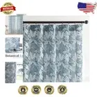 Linen Blend Blue Curtains - 50" x 96" Light-Filtering Back Tab Drapes, 2 Panels