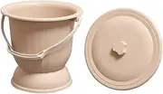 BIUDECO Lightweight Plastic Chamber Pot with Lid Portable Urinal Pan for Adults High Base Spittoon for Home Use Easy to Clean Bedside Commode Compact Design Mist Blue