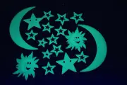 DirectGlow 18 Piece Glow in the Dark Smile Stars and Suns Wall Ceiling Decor