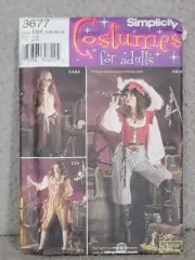 SEWING PATTERN Simplicity 3677 Ms PIRATES OF CARIBBEAN COAT PANT Costume 6-12
