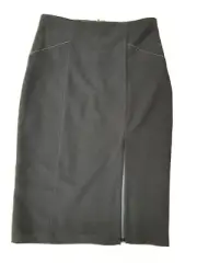 NEW WAREHOUSE Size UK 10 Black Smart Work Office Skirt W28 L26 Slit Lined Pencil