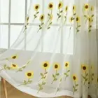 Elegant Sunflower Tulle Curtain Gauze Transparent Curtain Home Decoration